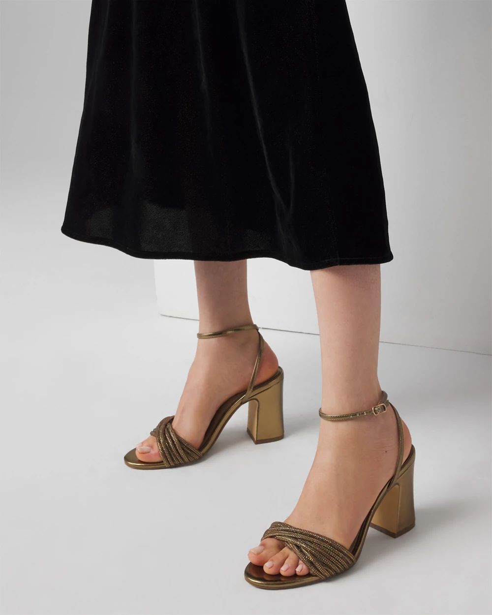 embellished strappy heels